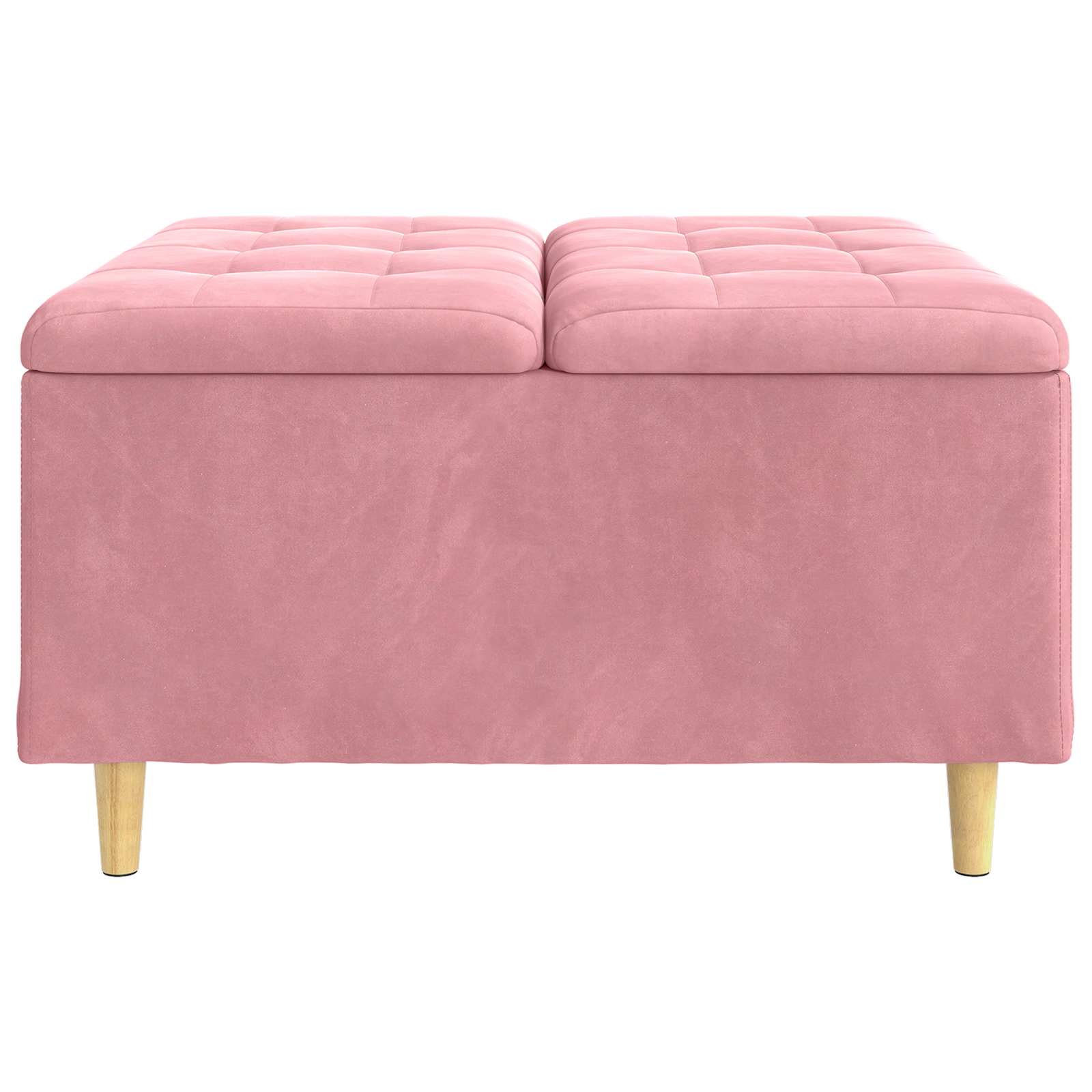 Pouf contenitore con cuscino Rosa 80 x 80 x 45 cm Velluto | homemem39