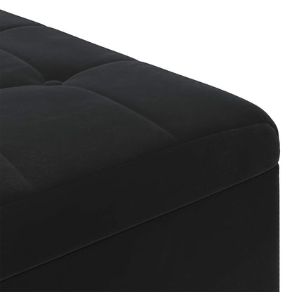 Pouf contenitore con cuscino Nero 80 x 80 x 45 cm Velluto | homemem39