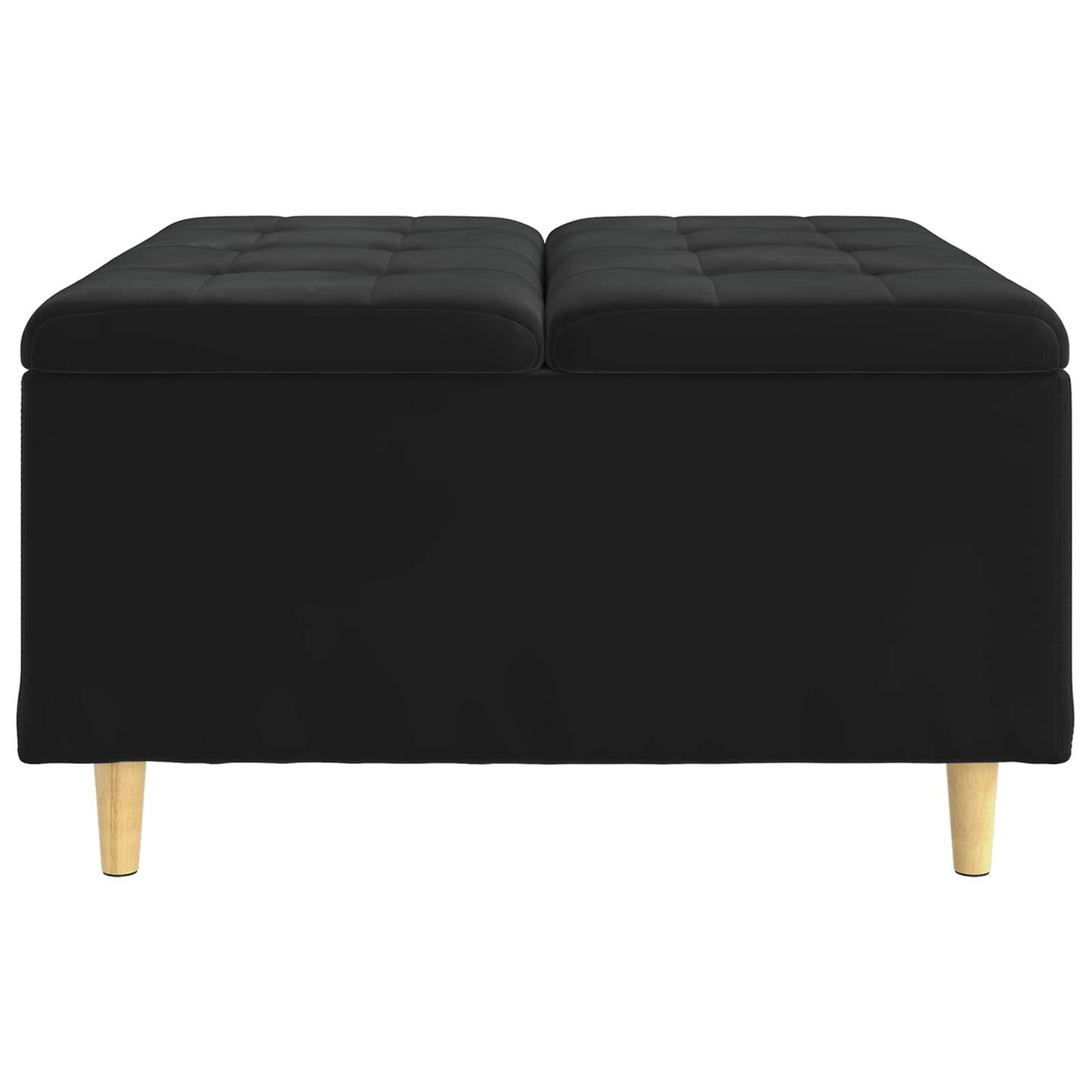 Pouf contenitore con cuscino Nero 80 x 80 x 45 cm Velluto | homemem39