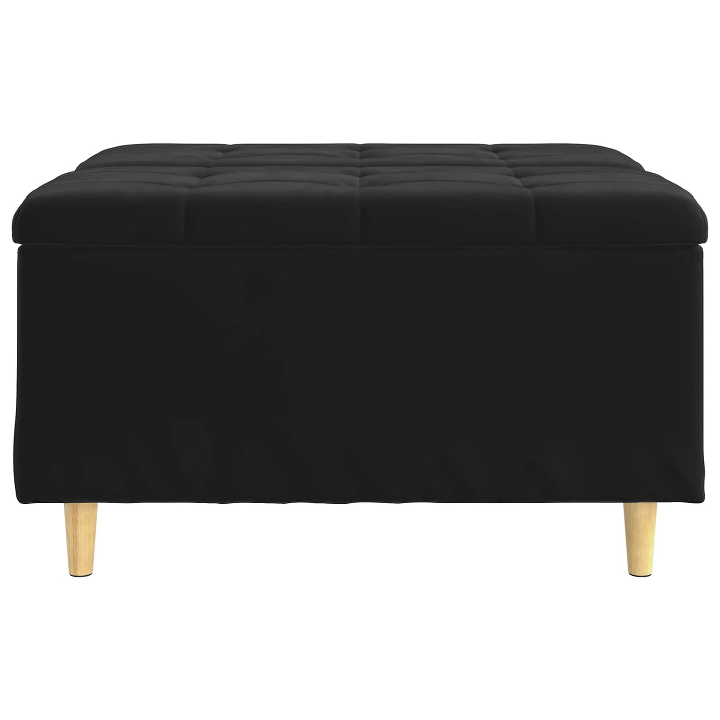 Pouf contenitore con cuscino Nero 80 x 80 x 45 cm Velluto | homemem39