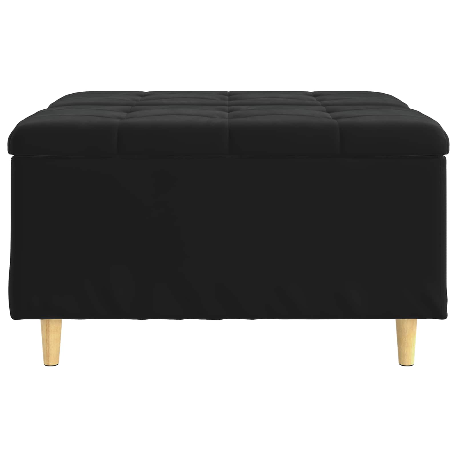 Pouf contenitore con cuscino Nero 80 x 80 x 45 cm Velluto | homemem39