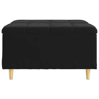 Pouf contenitore con cuscino Nero 80 x 80 x 45 cm Velluto | homemem39