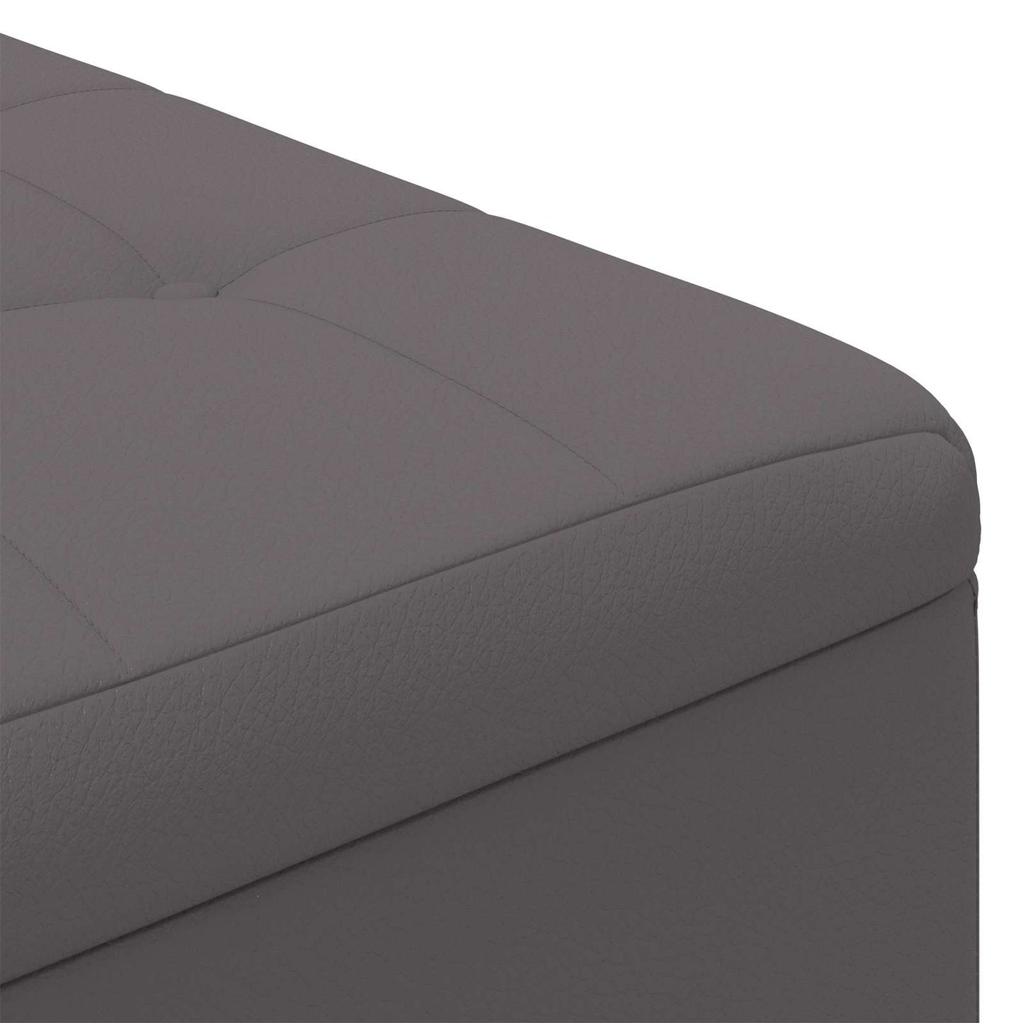 Pouf contenitore Grigio 80 x 80 x 45 cm Pelle sintetica | homemem39