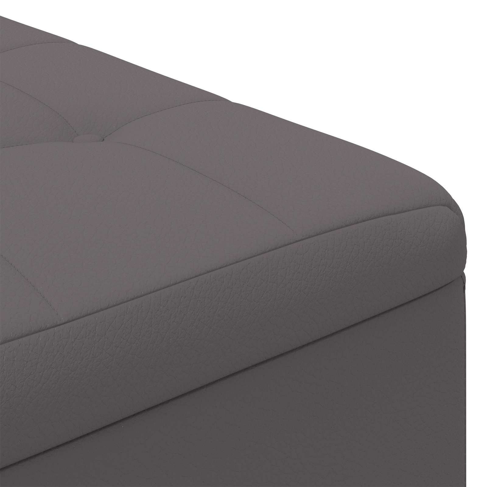 Pouf contenitore Grigio 80 x 80 x 45 cm Pelle sintetica | homemem39