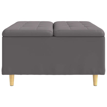 Pouf contenitore Grigio 80 x 80 x 45 cm Pelle sintetica