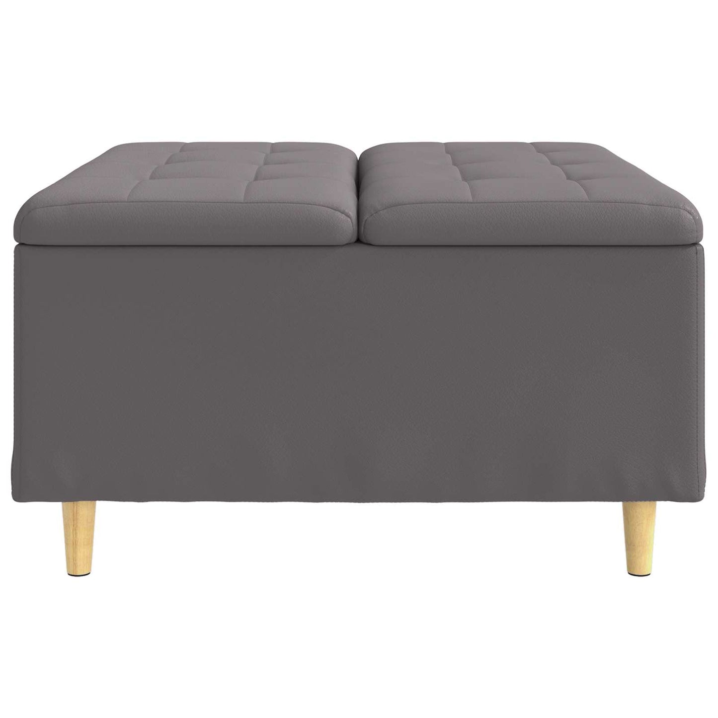 Pouf contenitore Grigio 80 x 80 x 45 cm Pelle sintetica