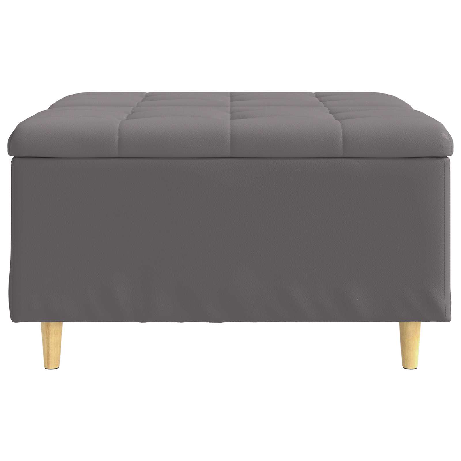 Pouf contenitore Grigio 80 x 80 x 45 cm Pelle sintetica | homemem39