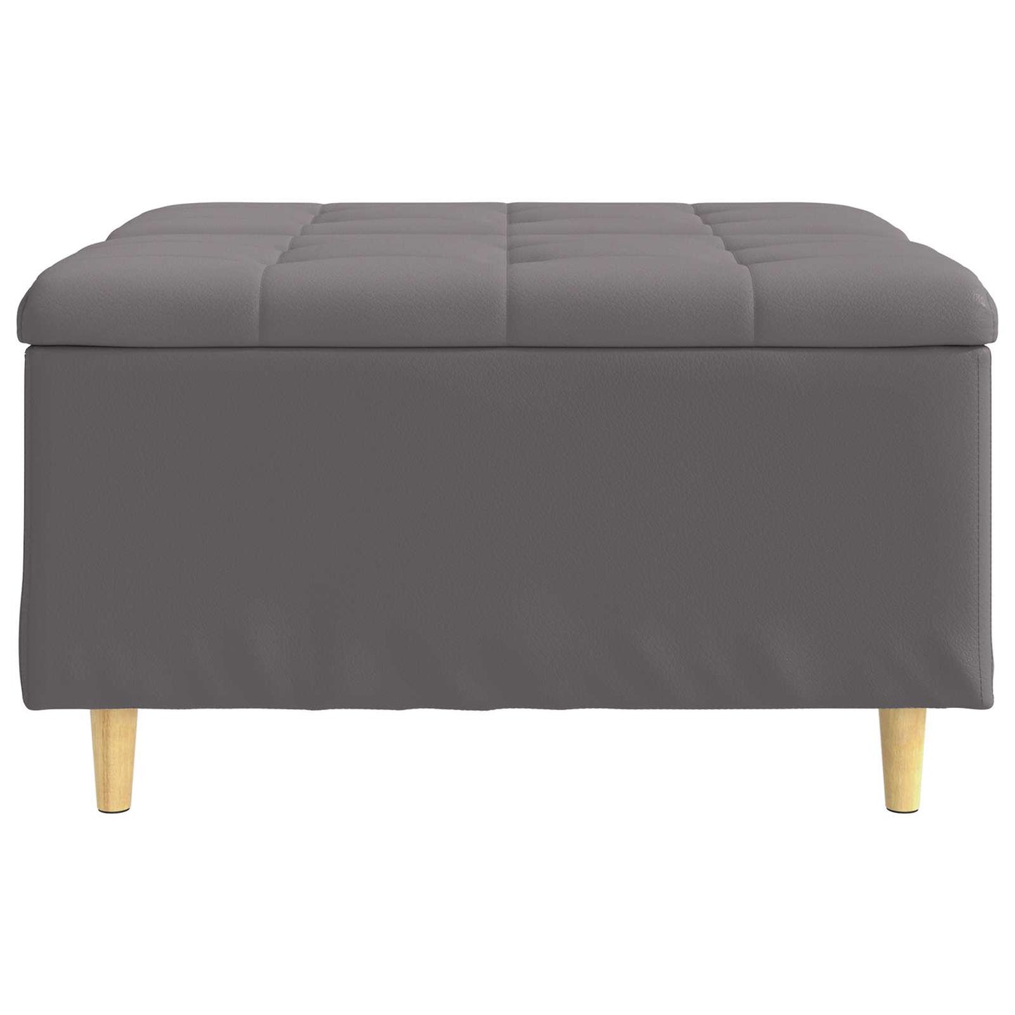 Pouf contenitore Grigio 80 x 80 x 45 cm Pelle sintetica