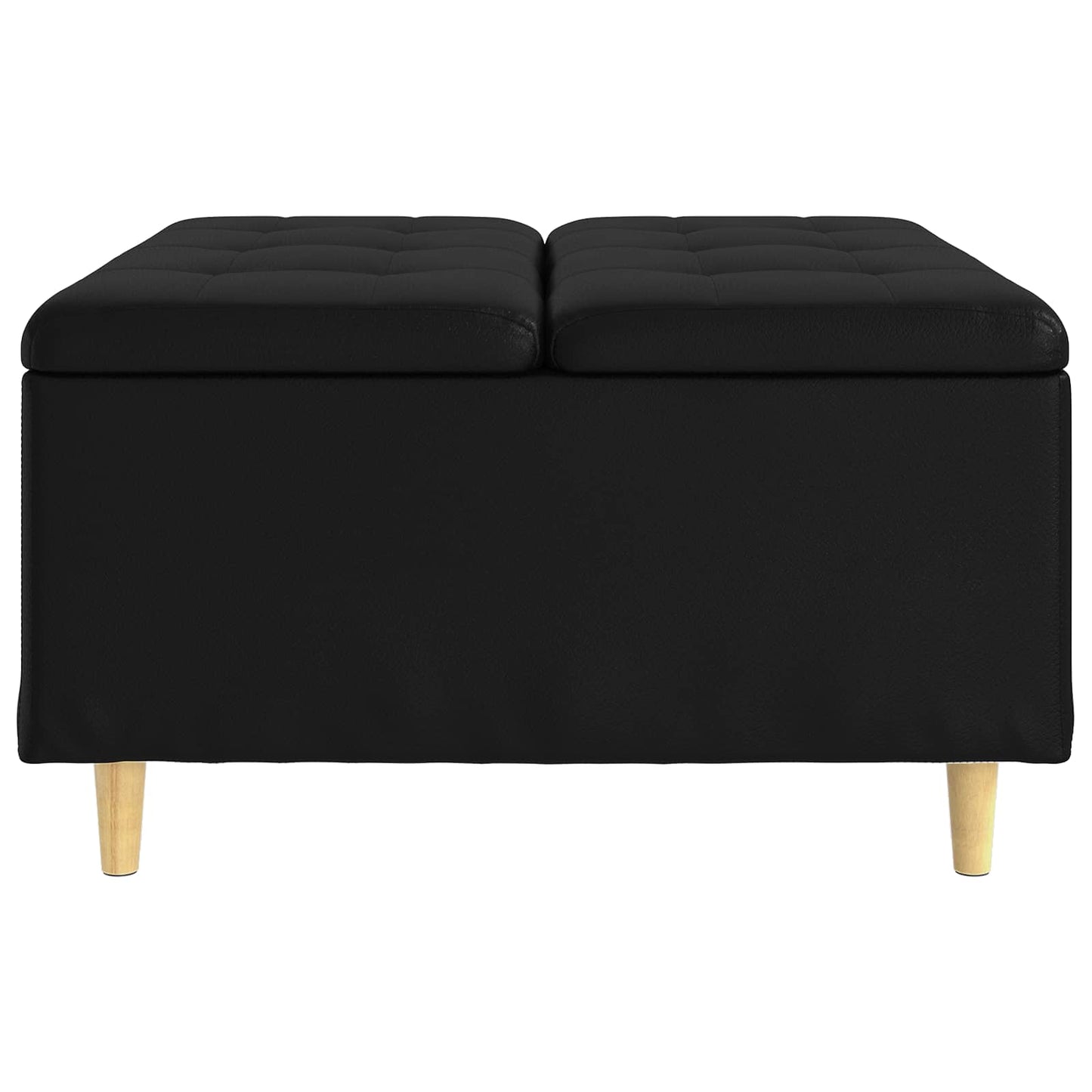 Pouf contenitore Nero 80 x 80 x 45 cm Pelle sintetica - homemem39