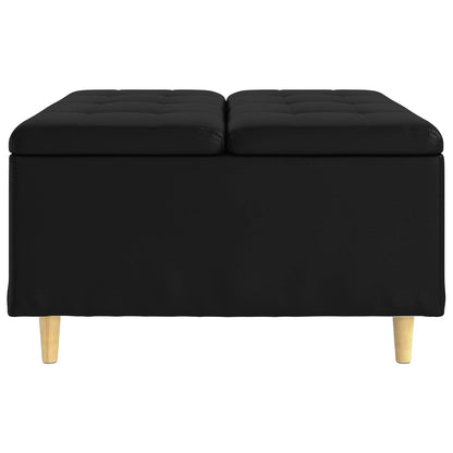 Pouf contenitore Nero 80 x 80 x 45 cm Pelle sintetica