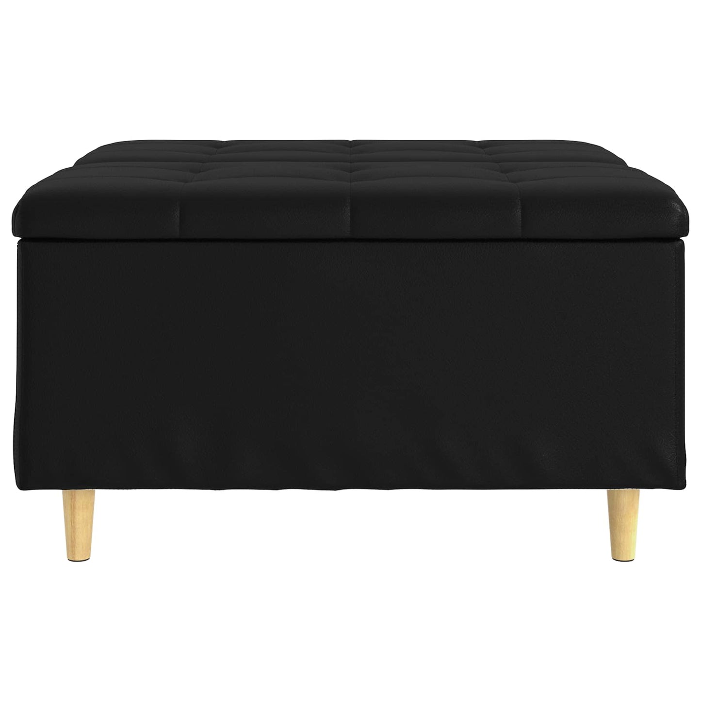 Pouf contenitore Nero 80 x 80 x 45 cm Pelle sintetica