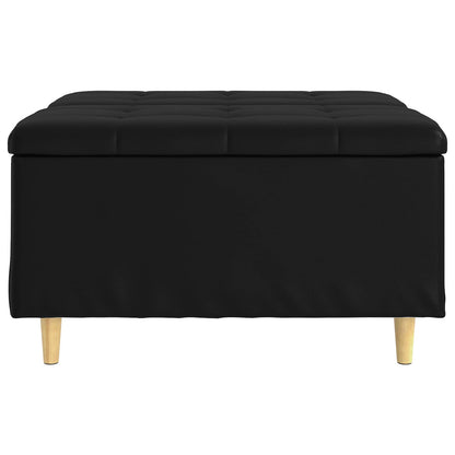 Pouf contenitore Nero 80 x 80 x 45 cm Pelle sintetica