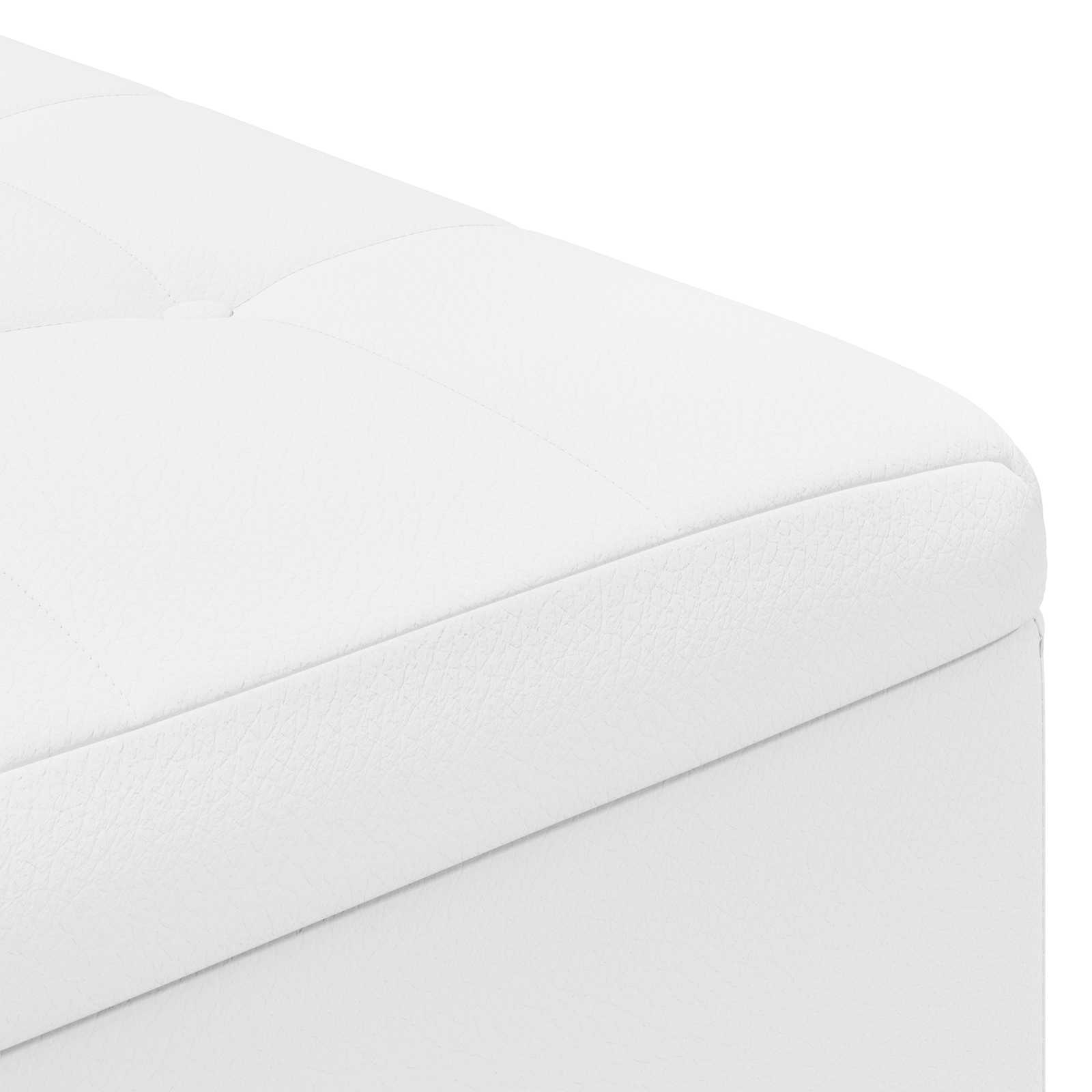 Pouf contenitore Bianco 80 x 80 x 45 cm Pelle sintetica - homemem39