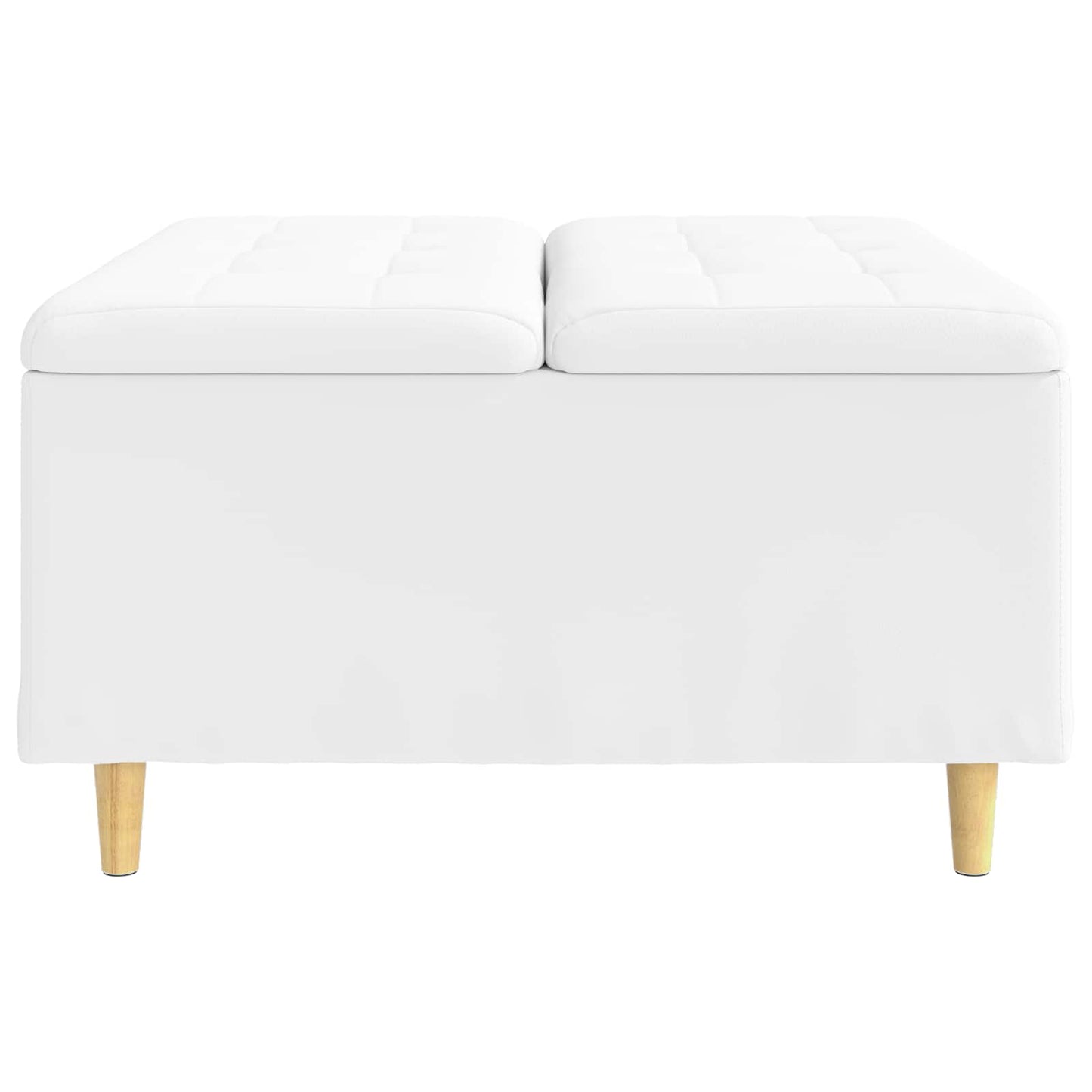 Pouf contenitore Bianco 80 x 80 x 45 cm Pelle sintetica