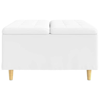 Pouf contenitore Bianco 80 x 80 x 45 cm Pelle sintetica