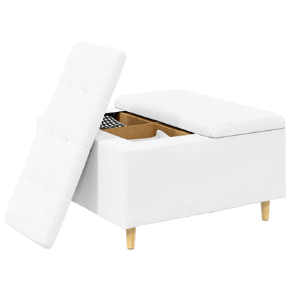 Pouf contenitore Bianco 80 x 80 x 45 cm Pelle sintetica