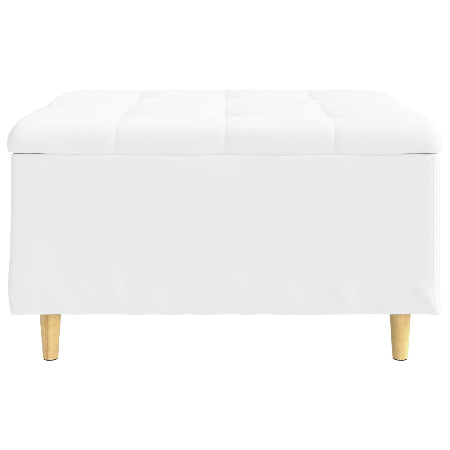Pouf contenitore Bianco 80 x 80 x 45 cm Pelle sintetica