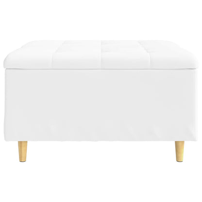 Pouf contenitore Bianco 80 x 80 x 45 cm Pelle sintetica
