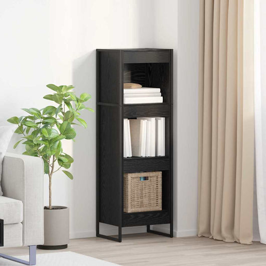 Armadio per Libri Rovere Nero 80 x 30 x 155 cm
