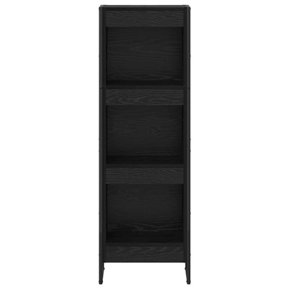 Armadio per Libri Rovere Nero 80 x 30 x 155 cm