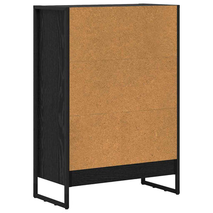 Armadio per Libri Rovere Nero 80 x 30 x 155 cm