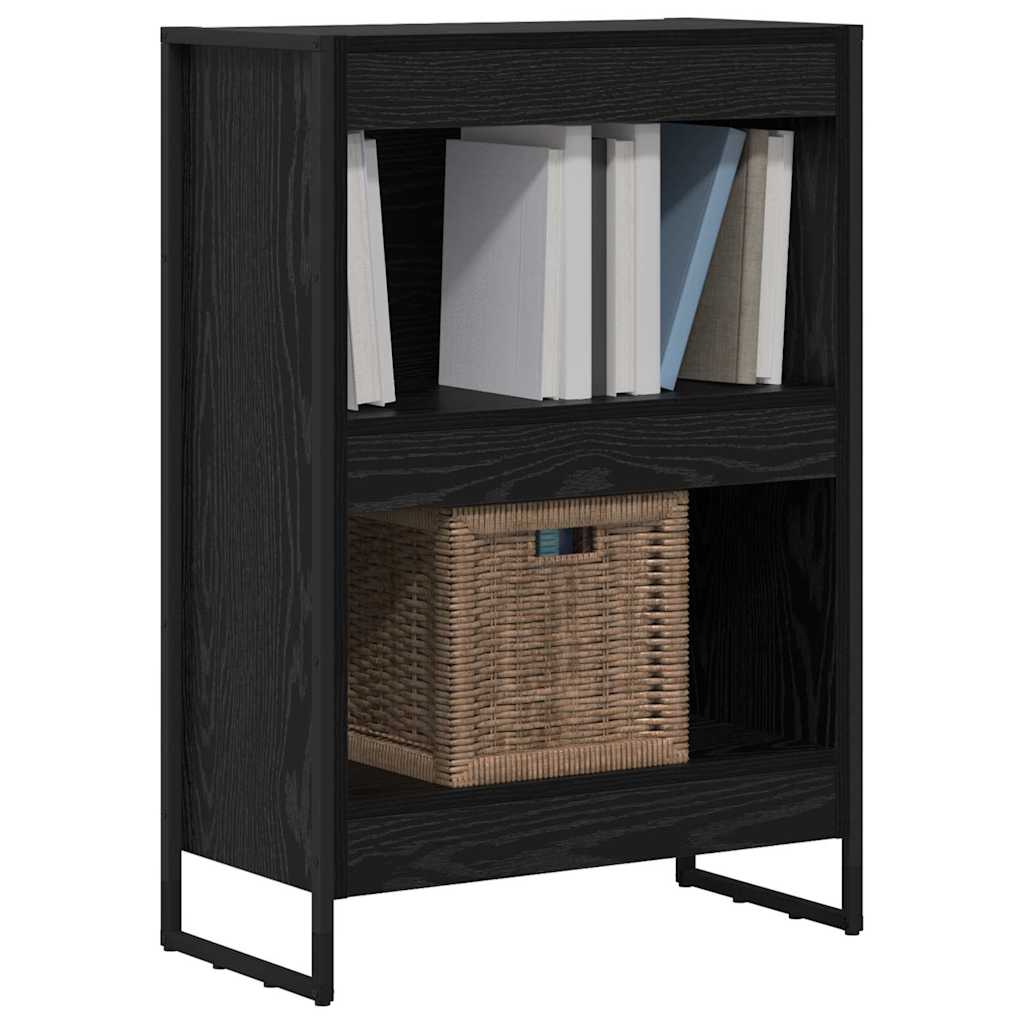 Armadio per Libri Rovere Nero 80 x 30 x 155 cm