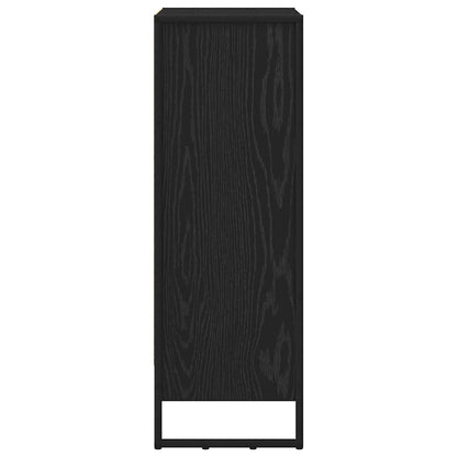 Armadio per Libri Rovere Nero 80 x 30 x 155 cm