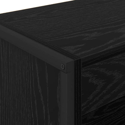 Armadio per Libri Rovere Nero 80 x 30 x 155 cm