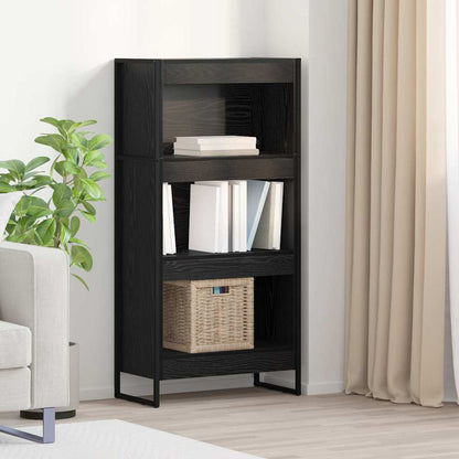Armadio per Libri Rovere Nero 80 x 30 x 155 cm