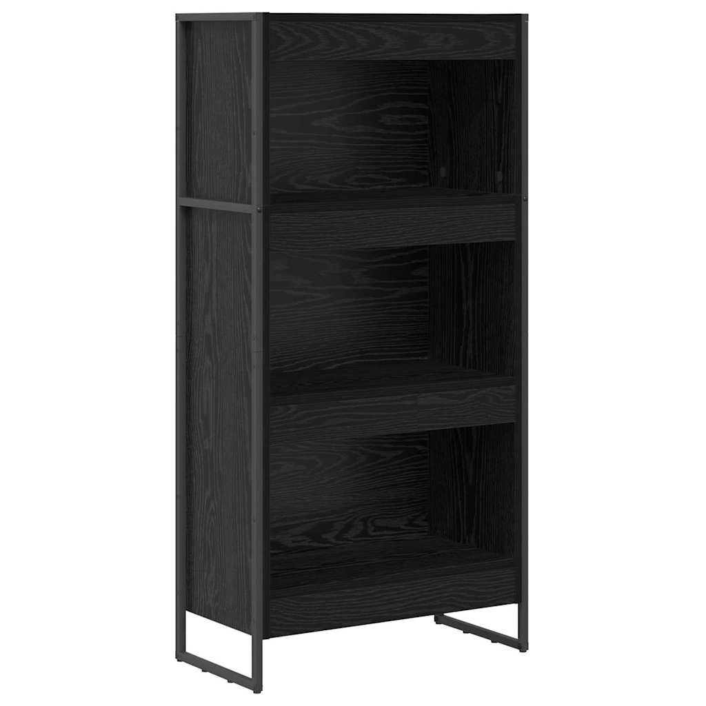 Armadio per Libri Rovere Nero 80 x 30 x 155 cm