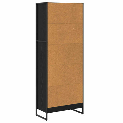 Armadio per Libri Rovere Nero 80 x 30 x 155 cm