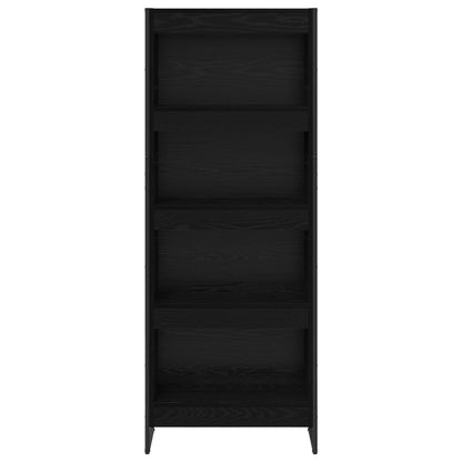 Armadio per Libri Rovere Nero 80 x 30 x 155 cm