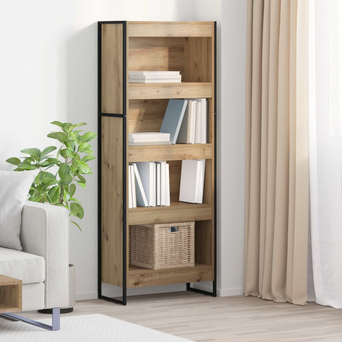 Armadio per Libri Rovere Artigianale 80 x 30 x 155 cm