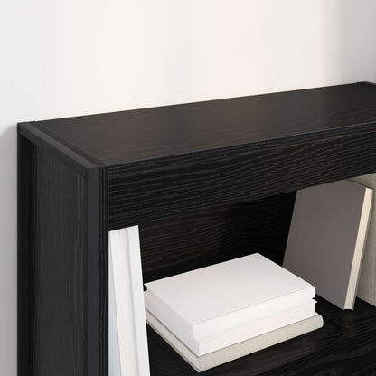 Armadio per Libri Rovere Nero 80 x 30 x 155 cm