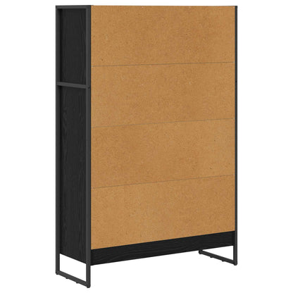 Armadio per Libri Rovere Nero 80 x 30 x 155 cm