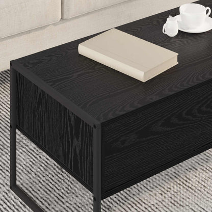 Tavolino da salotto con cassetto Rovere Nero 100 x 46 x 40 cm