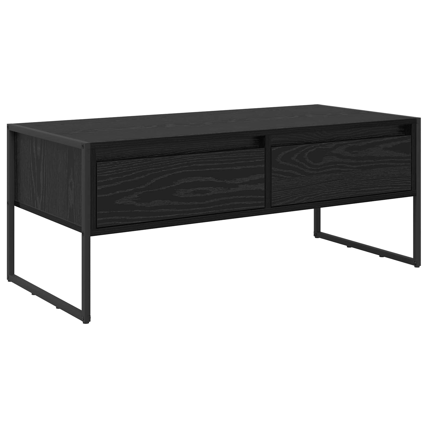 Tavolino da salotto con cassetto Rovere Nero 100 x 46 x 40 cm