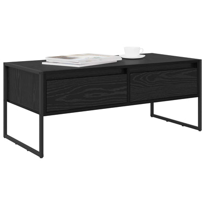 Tavolino da salotto con cassetto Rovere Nero 100 x 46 x 40 cm