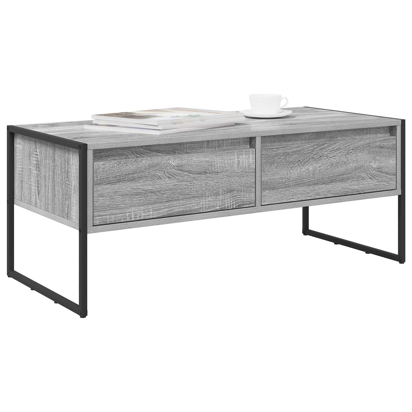 Tavolino da salotto con cassetto Grigio Sonoma 100 x 46 x 40 cm