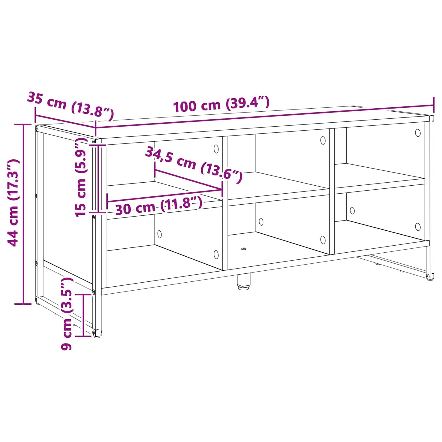 Mobile per scarpe Rovere Artigianale 100 x 35 x 44 cm
