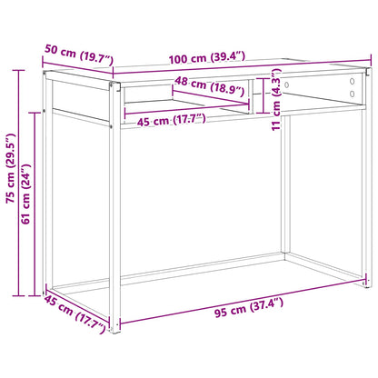 Scrivania Quercia Fumosa Legno ingegnerizzato 100 x 50 x 75 cm | homemem39