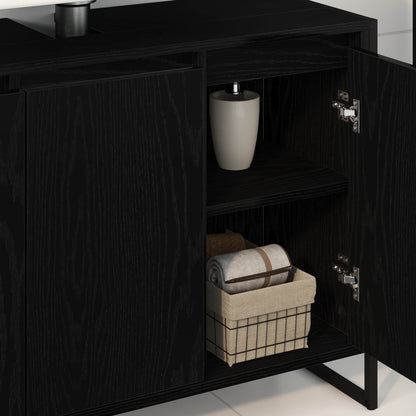 Mobile da Bagno Rovere Nero 90 x 30 x 60 cm Legno multistrato