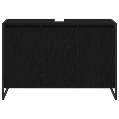 Mobile da Bagno Rovere Nero 90 x 30 x 60 cm Legno multistrato | homemem39