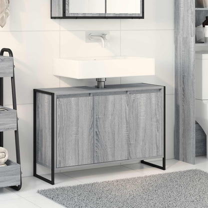 Mobile da Bagno Grigio Sonoma 90 x 30 x 60 cm Legno multistrato | homemem39