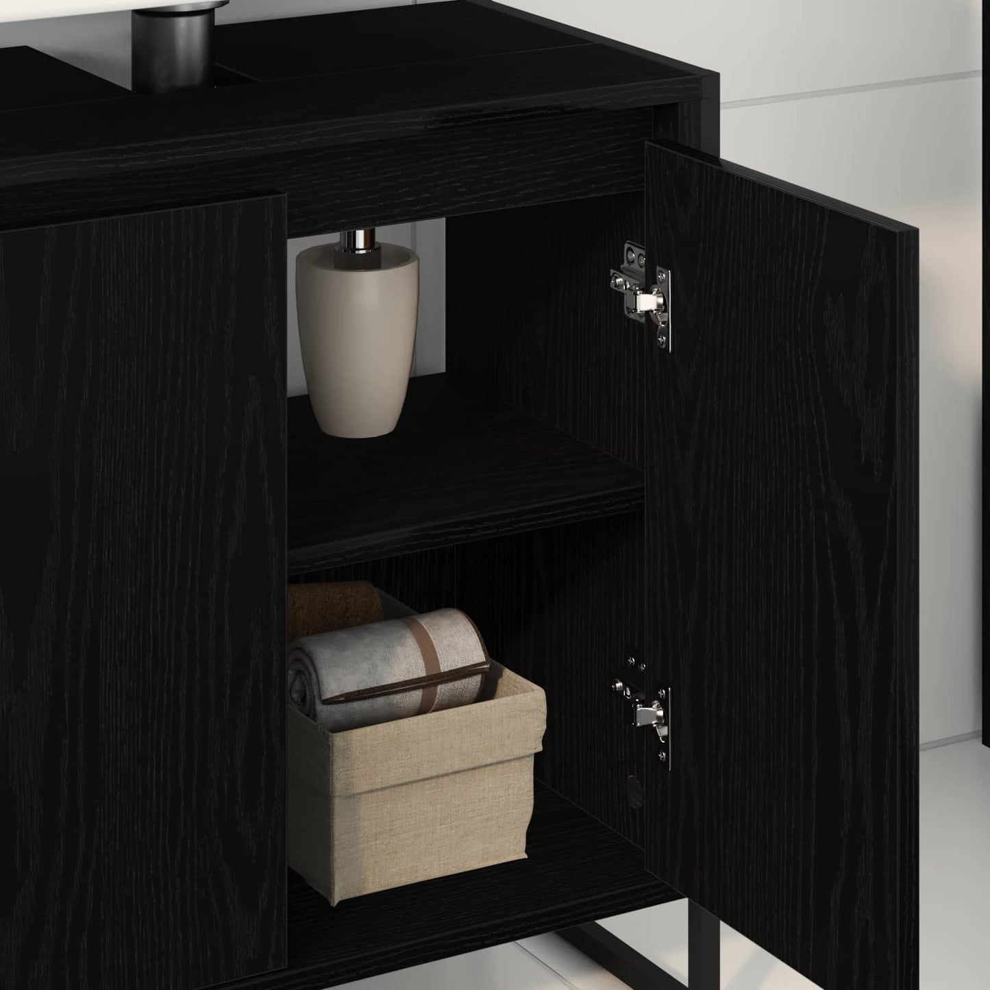 Mobile da Bagno Rovere Nero 60 x 30 x 60 cm Legno multistrato | homemem39