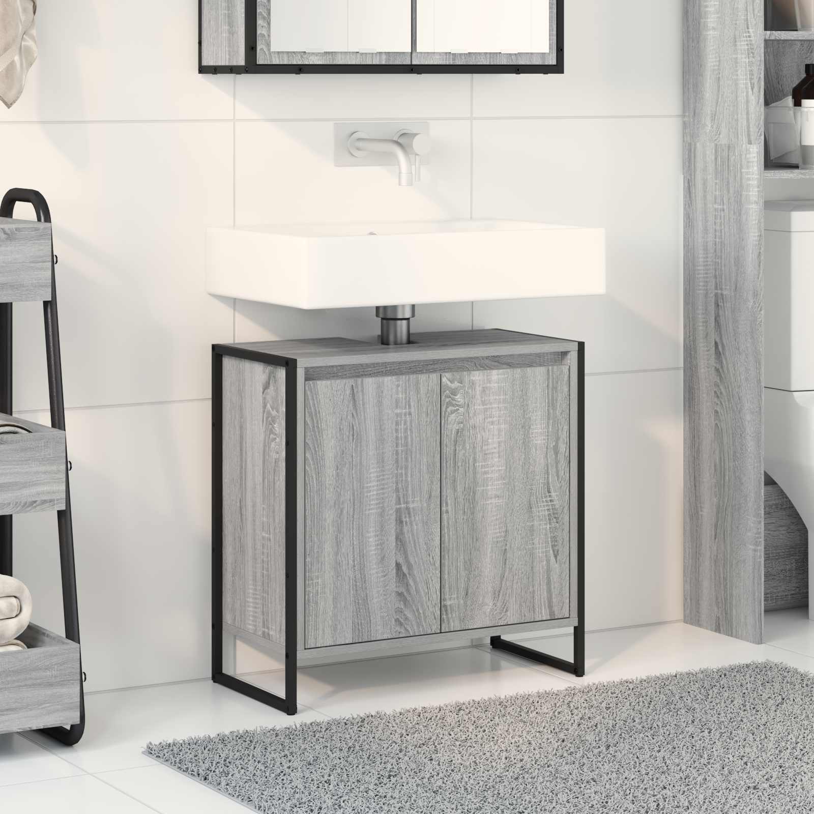 Mobile da Bagno Grigio Sonoma 60 x 30 x 60 cm Legno multistrato | homemem39