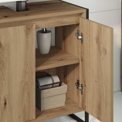 Mobile da Bagno con porta Rovere Artigianale 60 x 30 x 60 cm