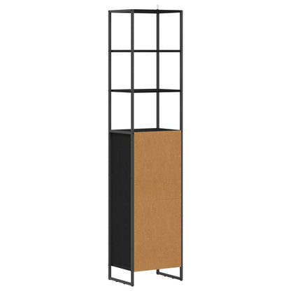 Mobile da Bagno Rovere Nero 40 x 30 x 180 cm Legno multistrato | homemem39
