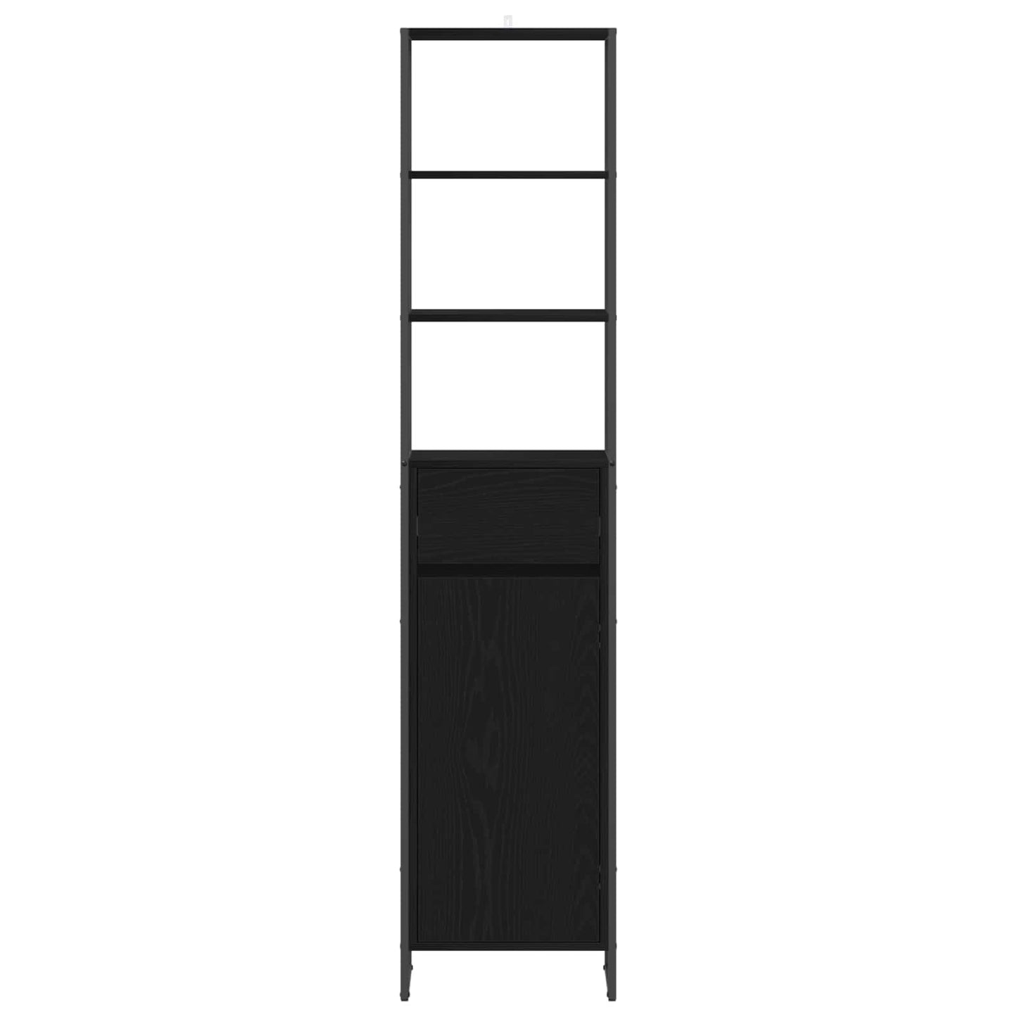 Mobile da Bagno Rovere Nero 40 x 30 x 180 cm Legno multistrato | homemem39