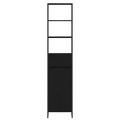 Mobile da Bagno Rovere Nero 40 x 30 x 180 cm Legno multistrato | homemem39